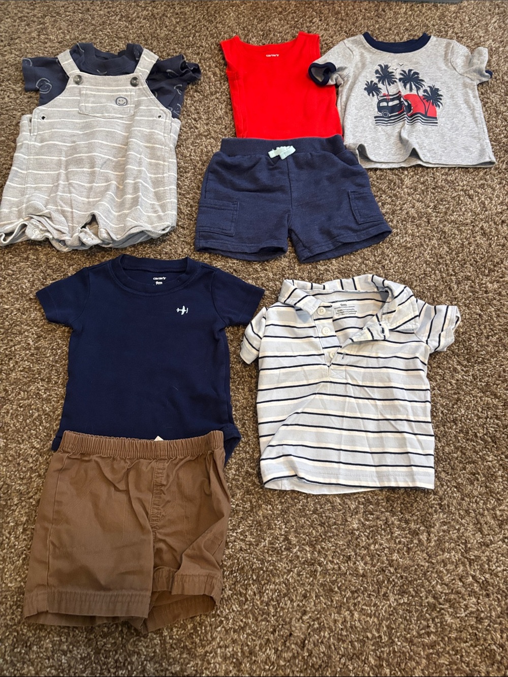 Carter's Navy Blue Baby Short-Sleeve Bodysuit - set of 3